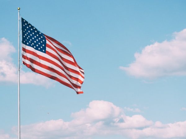 Флаг США на ветру